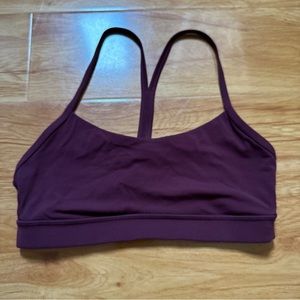 Lululemon Flow Y Bra 6 Maroon Nulu